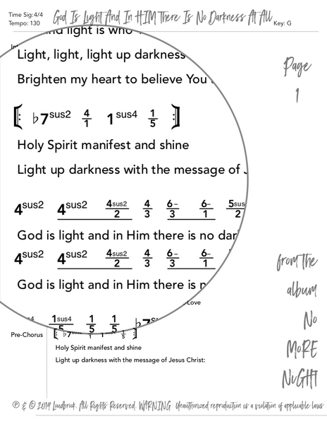 God Is Light And In HIM There Is No Darkness At All Nashville Number Chart by Loudbrook