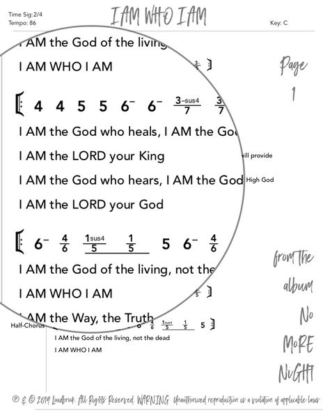 I AM WHO I AM Nashville Number Chart by Loudbrook