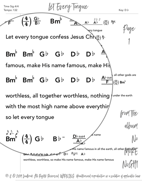 Let Every Tongue Chord Chart by Loudbrook