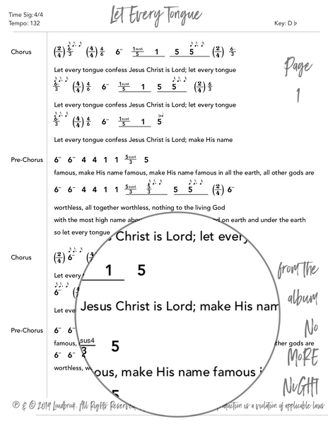 Let Every Tongue Nashville Number Chart by Loudbrook