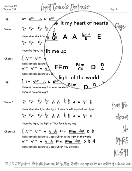 Light Cancels Darkness Chord Chart by Loudbrook
