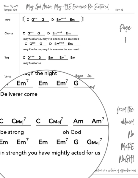 May God Arise, May HIS Enemies Be Scattered Chord Chart by Loudbrook